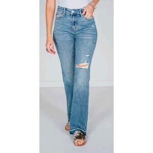 Judy Blue High Rise Slim Bootcut Jeans 11/30 Western Style Medium Blue EUC